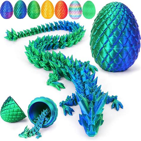 TBOLINE 3D Printed Dragon Egg, 3D Printer Articulated Crystal Animals ...