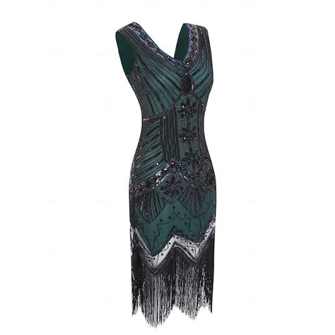 Set Retro Vintage Roaring 20s 1920s Flapper Dress Faux Fur Shawl with ...