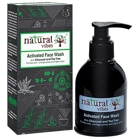 Buy Natural Vibes Ayurvedic Activated Charcoal & Tea Tree Face Wash ...