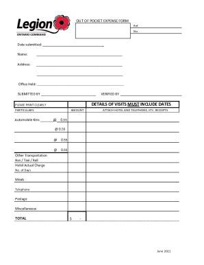 Fillable Online Out of Pocket Expense Form Fax Email Print - pdfFiller
