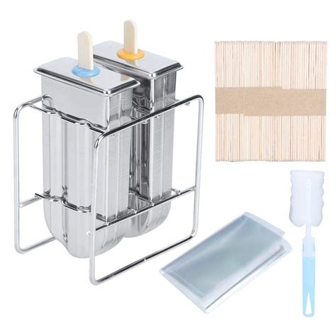 Buy Popsicle Molds with Lid Ice Cream Bar Mold Stainless Steel Ice Mold ...