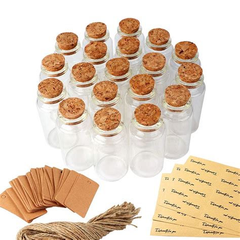 Buy OurWarm 48pcs Smal Glass Bottles with Cork, Small Glass Jars Mini ...