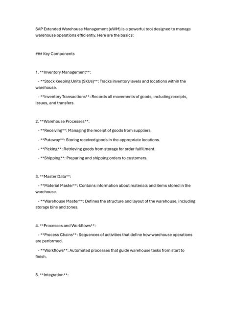 Image result for EWM Tutorial Basics