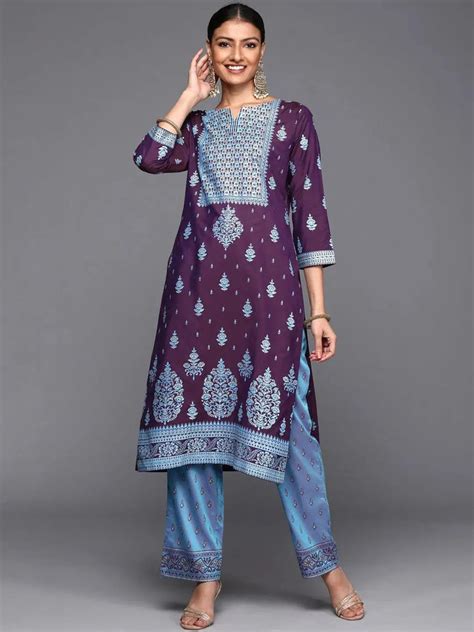 Buy Purple Yoke Design Silk Kurta Online at Rs.549 | Libas