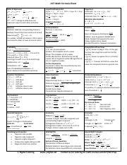 Image result for Act Math Formula Sheet