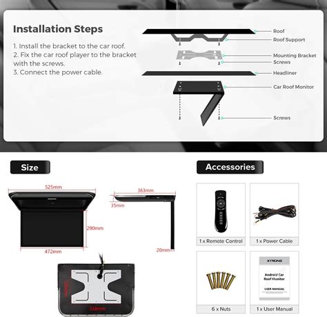 XTRONS Android Car Overhead Player 19.5 Inch Wide India | Ubuy