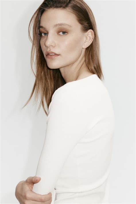 Ribbed boat-neck top - White - Ladies | H&M IN