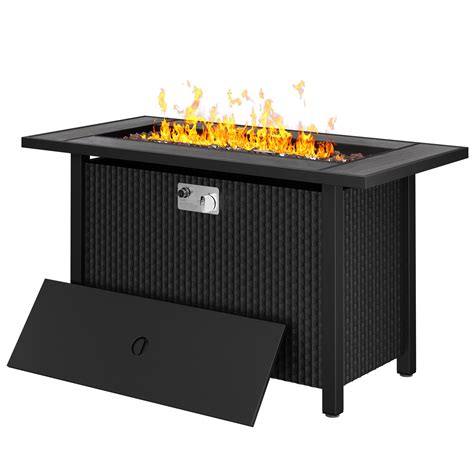 Latitude Run® 45" Outdoor Propane Fire Pit Table 50,000 Btu With Lid ...