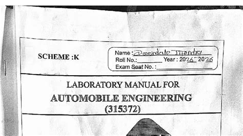 Laboratory Manual for Automobile Engineering (315372) - Studocu