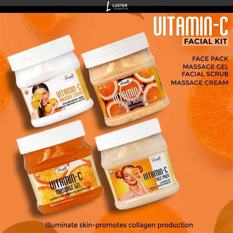 Luster Vitamin C Facial Kit | Massage Cream & Massage Gel & Facial Scr ...