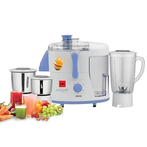 Buy Cello JMG-200 500-Watt Juicer Mixer Grinder with 3 jars (Blue and ...