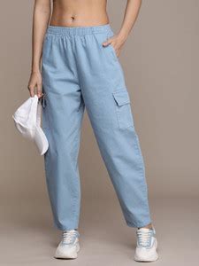 Roadster Regular Fit Women Light Blue Trousers - Buy Roadster Regular ...