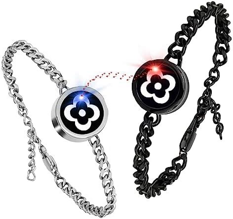 EAOYAO Long Distance Touch Bracelets, Couples Bracelets for Long ...