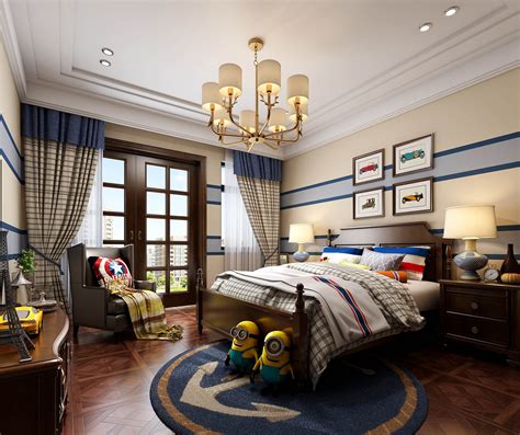 美式风格别墅客厅软装设计效果图 – 设计本装修效果图