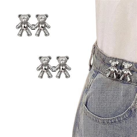 Teddy Bear Button VIEWIDE Jeans Adjustable Button pins Waist Buckle for ...