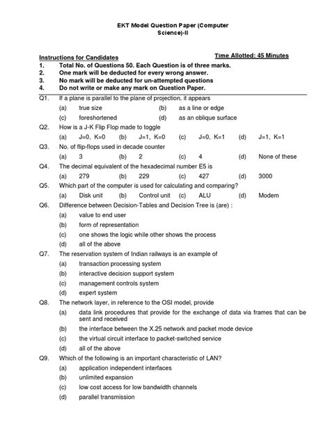 ECC Computer Course Questions Paper PDF 的图像结果