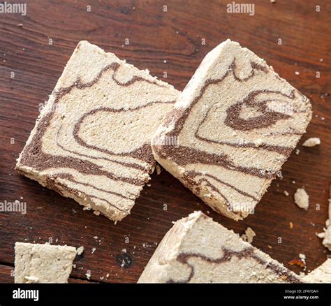 Halva cocoa and sunflower seeds. Sesame tahini halvah also known halwa ...