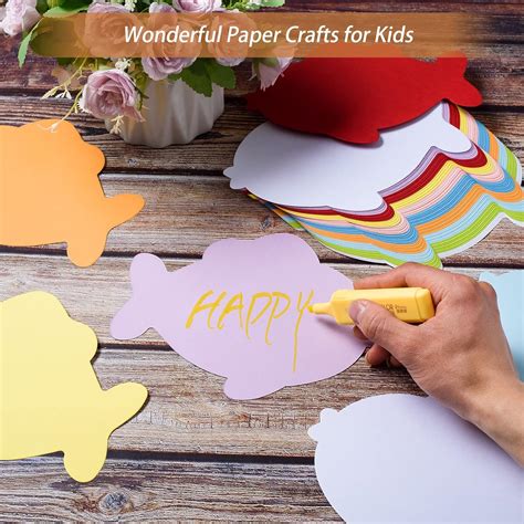 Buy 240 Pieces Fish Cutouts Paper Large Fish Shapes Assorted Color ...