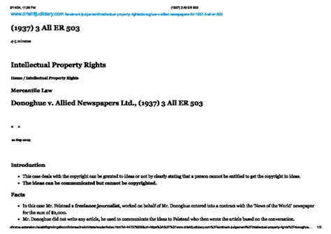 case law donghue v alllied newspapers - Intellectual Property Rights ...