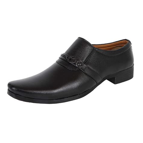 Buy Somugi Black Slip on Formal Shoes for Men Made by Artificial ...