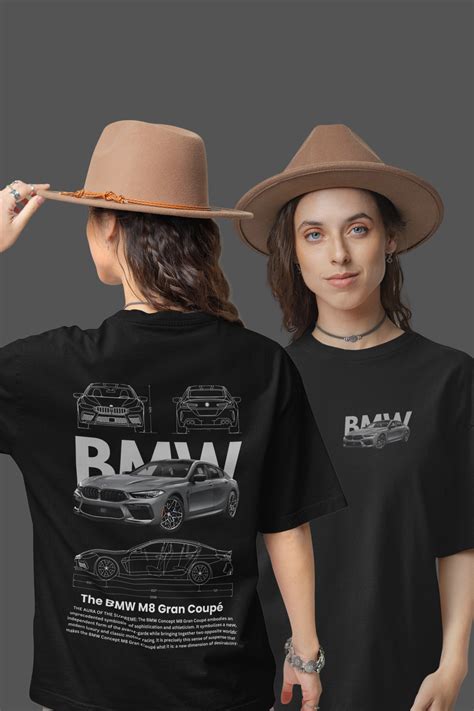 BMW M8 Gran Coupe Black Unisex Oversized T-shirt (Both Side Printed ...