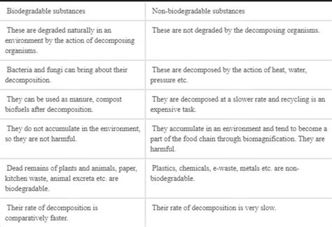 Four differences between biodegradable and non-biodegradable waste ...