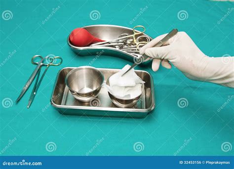 Set of Dressing Wound Instrument with Doctor S Hand Stock Photo - Image ...