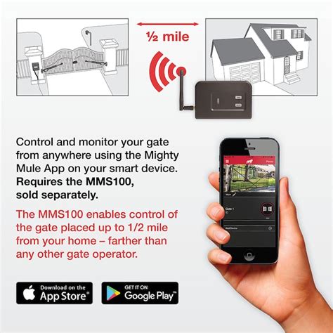 Mighty Mule 16-Feet Single swing Universal Battery Driveway Gate Opener ...