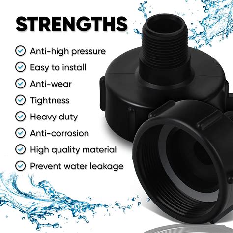 Buy 275 330 G IBC Tote Adapter - IBC Tote Drain Adapter Fittings 2" NPS ...