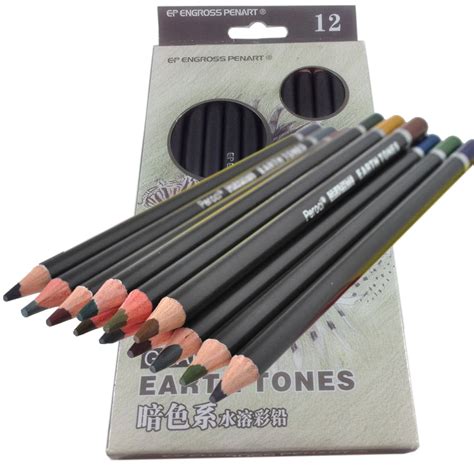 Buy 12 Subtle Shades Colour Earth Tone Smooth Lead Art Drawing Water ...