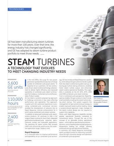 All GE Steam Turbines catalogs and technical brochures