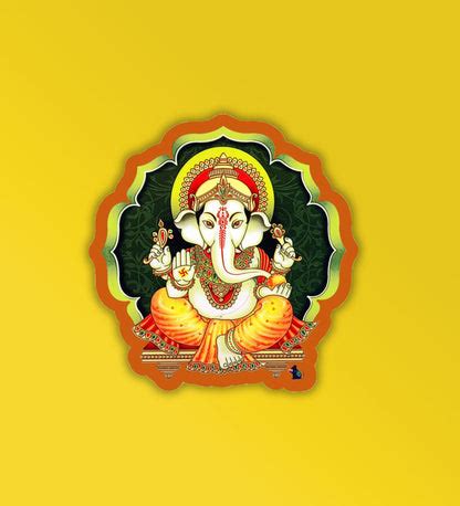 Ganesha Yellow | laptop - Mobile Sticker – Peeekaboo