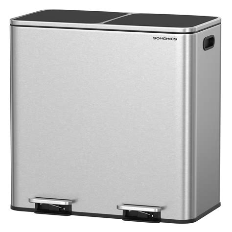 Amazon.com: SONGMICS Trash Can, 2 x 10.6 Gallon (2 x 40 L) Garbage Can ...