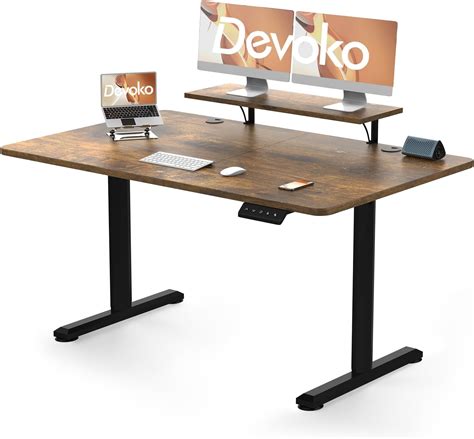 Devoko Electric Standing Desk 140 x 60cm, Height Adjustable Standing ...
