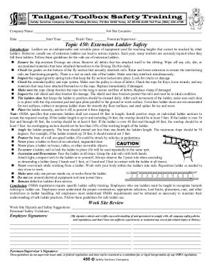 Fillable Online 450 Extension Ladder Safety Fax Email Print - pdfFiller