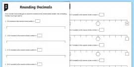 Rounding Decimals Table Worksheets | Twinkl