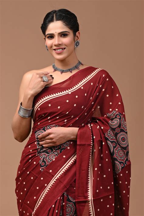 Printed Pure Cotton Mulmul Saree With Blouse – Jaipuria Apparels