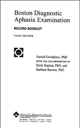 Buy Boston Diagnostic Aphasia Examination: Short Form Record Booklet ...