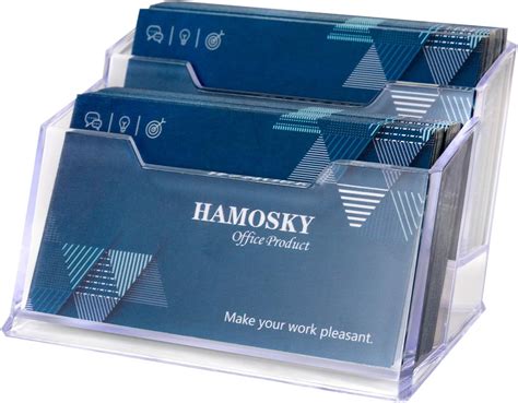 Buy Hamosky Business Card Case Holder, 2 Tier Clear Business Card ...
