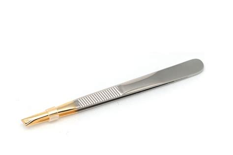 Basicare Stainless Steel Gold Precision Ground Slant Tip Tweezer For W ...