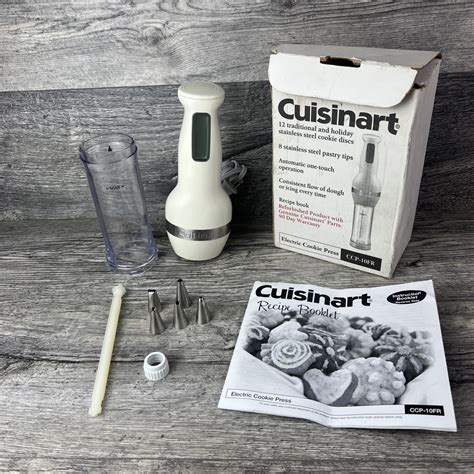 Cuisinart Electric Cookie Press CCP-10 White 5 Tips (No Discs) USED ...
