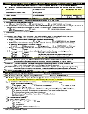 Fillable Online Florida Workers' Compensation Uniform Medical Treatment ...