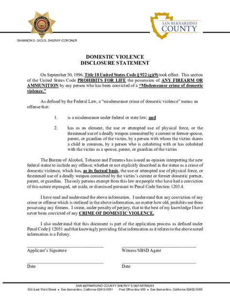 Fillable Online DOMESTIC VIOLENCE DISCLOSURE STATEMENT Fax Email Print ...