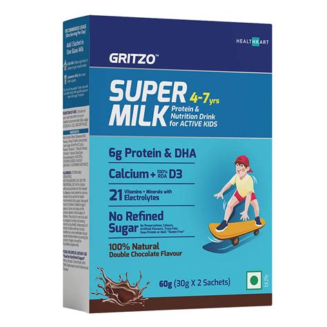 Gritzo SuperMilk for Active Kids (4-7y), Kids Nutrition & Health Drink ...