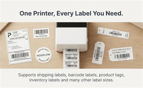POSiFLOW PSF-453 Bluetooth 4×6 Label Printer | Print Multiple Label ...