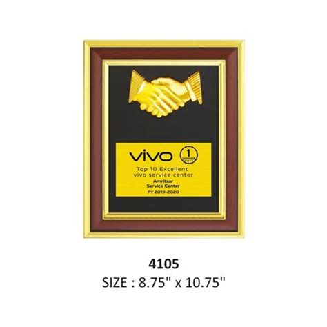 Premium Wooden Trophies & Momentos - Metal Man holding a star with ...