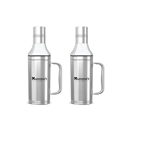 Mumma's LIFE Stainless Steel Oil Dispenser Bottle with Lid and Cap ...