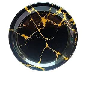 Servewell Melamine Quarter Serving Plate, Set of 4, Black-Gold : Amazon ...