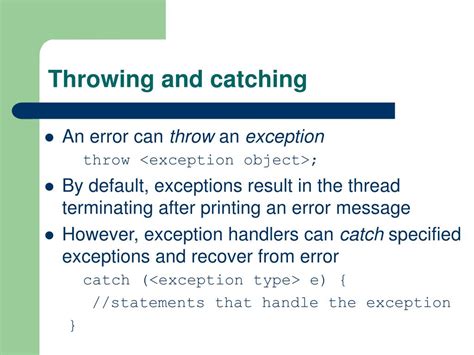 Image result for Throwing Exceptions Java Syntax