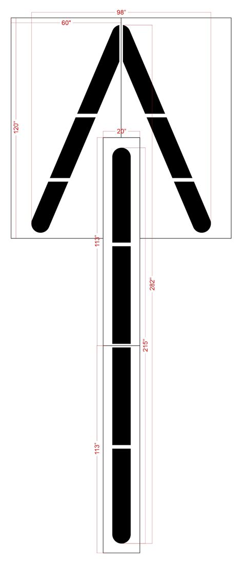282" Massachusetts DOT Wrong Way Arrow Stencil - 1-800-Stencil